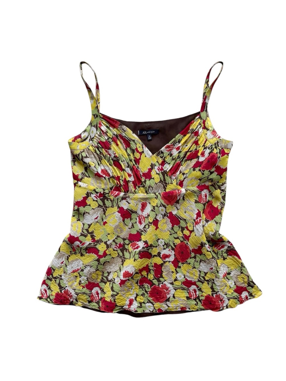 Vintage Y2K Silk Floral Babydoll Tank Boho Fairy M